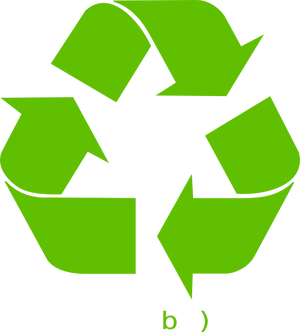 Green Recycling Symbolon Blue Background PNG image