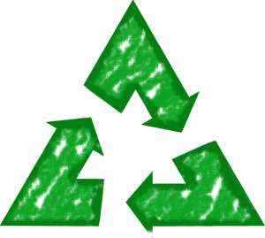 Green Recycling Symbolon Grey Background PNG image