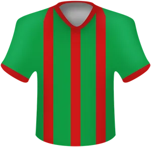Green Red Striped Soccer Jersey PNG image