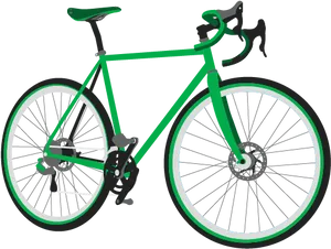 Green Road Bike Illustration