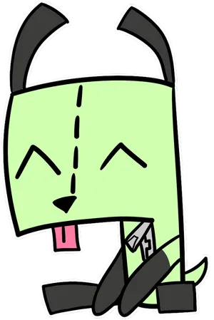 Green Robot Dog Cartoon PNG