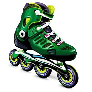 Green Rollerblades PNG Pof