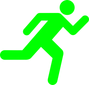 Green Running Stickman Icon PNG image