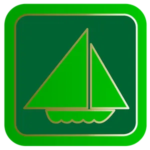 Green Sailboat Icon PNG image