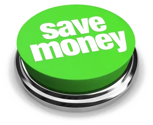 Green Save Money Button PNG image