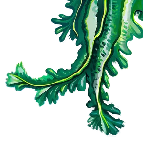 Green Seaweed Illustration PNG Fqb73