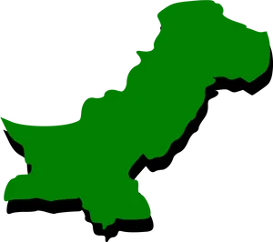 Green Silhouette Map Pakistan PNG image