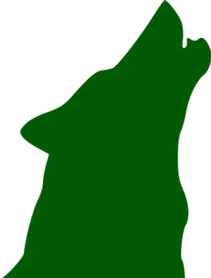Green Silhouette Wolf Howling PNG image