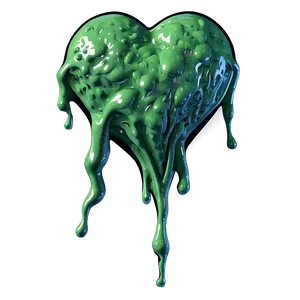 Green Slime Heart PNG Pof