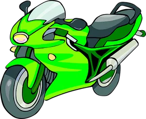 Green Sport Motorbike Illustration PNG image