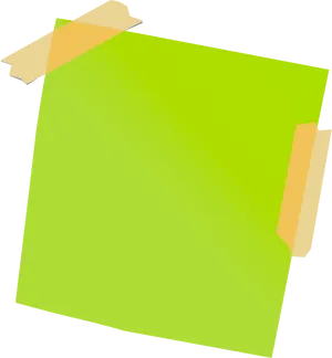 Green Sticky Notewith Tape PNG image