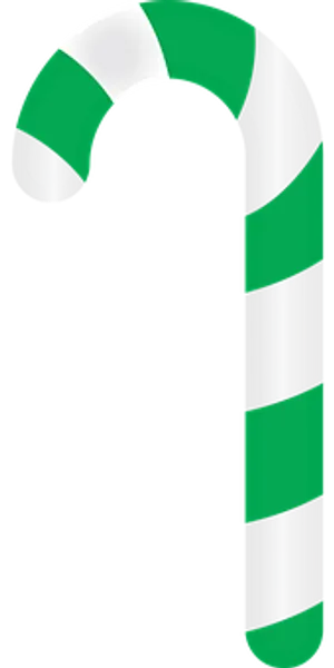 Green Striped Candy Cane PNG image