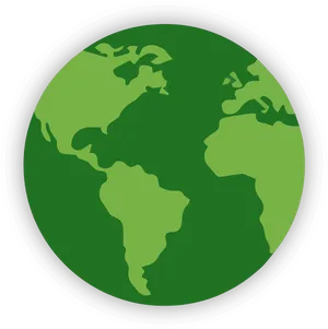 Green Styled Simplified World Map PNG image