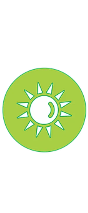 Green Sun Moon Icon PNG image
