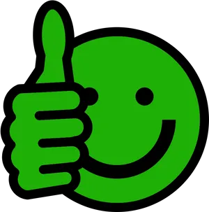 Green Thumbs Up Smiley Face Emoji PNG image