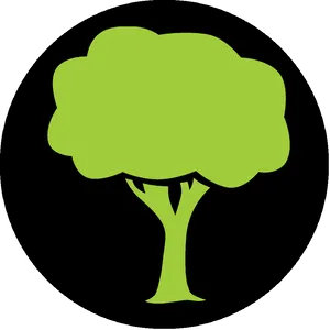 Green Tree Icon Dark Background PNG