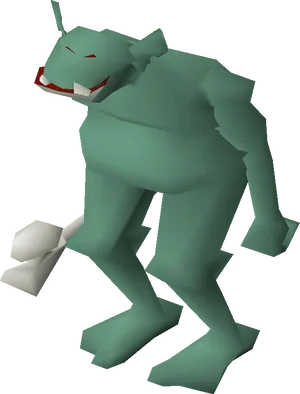 Green Troll3 D Model