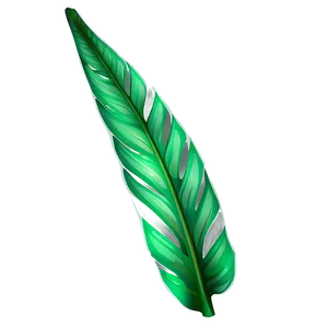 Green Tropical Leaf Illustration Png 06122024 PNG image