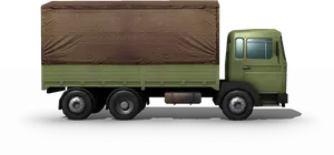 Green Truck Side View PNG image