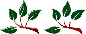 Green Twin Leaves Clipart PNG image
