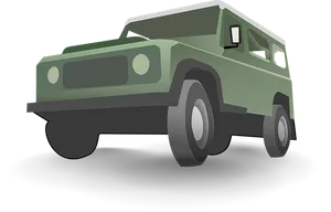 Green Vector Jeep Illustration