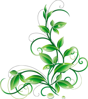 Green Vine Abstract Art PNG image