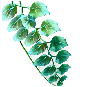 Green Vine Leaves Artistic Render PNG image