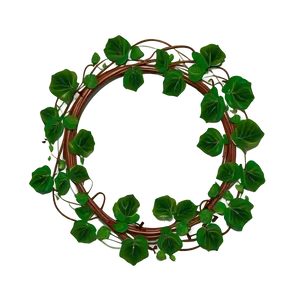 Green Vine Wreath Circle PNG image