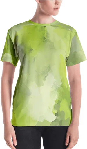Green Watercolor T Shirt Mockup PNG image