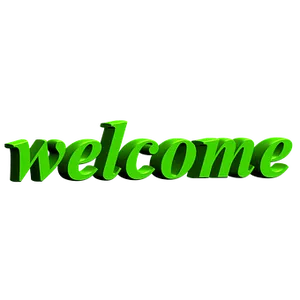 Green Welcome Text Graphic PNG image