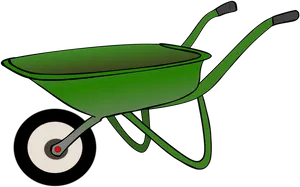 Green Wheelbarrow Illustration PNG image