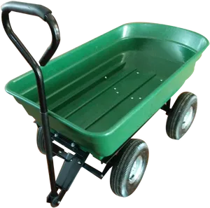 Green Wheelbarrow Isolated Background PNG image