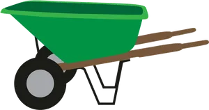 Green Wheelbarrow Vector Illustration PNG image
