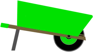 Green Wheelbarrow Vector PNG image
