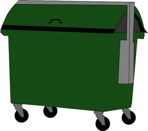 Green Wheeled Dumpster Graphic PNG