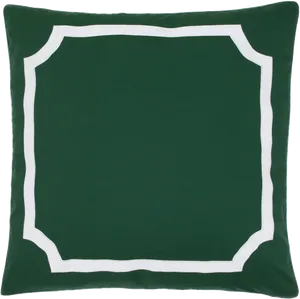 Green White Border Decorative Pillow PNG image