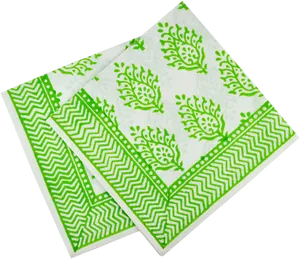 Green White Printed Napkin PNG