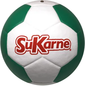 Green White Soccer Ball Sukarne Logo PNG image