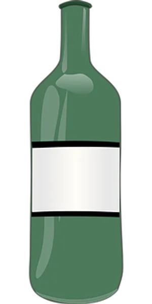 Green Wine Bottle Vector Illustration PNG image