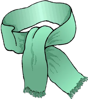 Green Winter Scarf Illustration