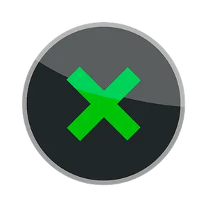 Green Xon Black Button PNG image