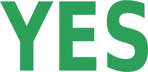 Green Y E S Text Graphic PNG image