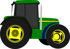 Green Yellow Modern Tractor Illustration PNG image