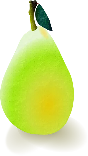 Green Yellow Pear Illustration PNG image