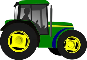 Green Yellow Tractor Illustration PNG image