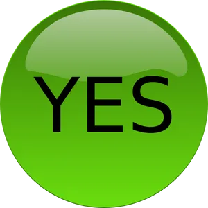 Green Yes Button Graphic PNG image