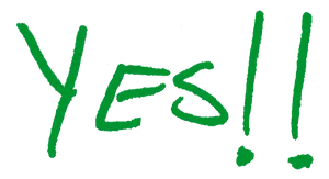 Green Yes Exclamation Marks PNG image