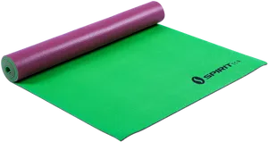 Green Yoga Mat Rolled Halfway PNG image