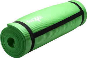 Green Yoga Matwith Strap PNG image