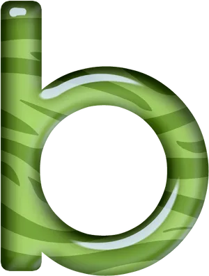 Green Zebra Stripe Letter D PNG image